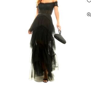 CITY STUDIO Tiered-Tulle Gown